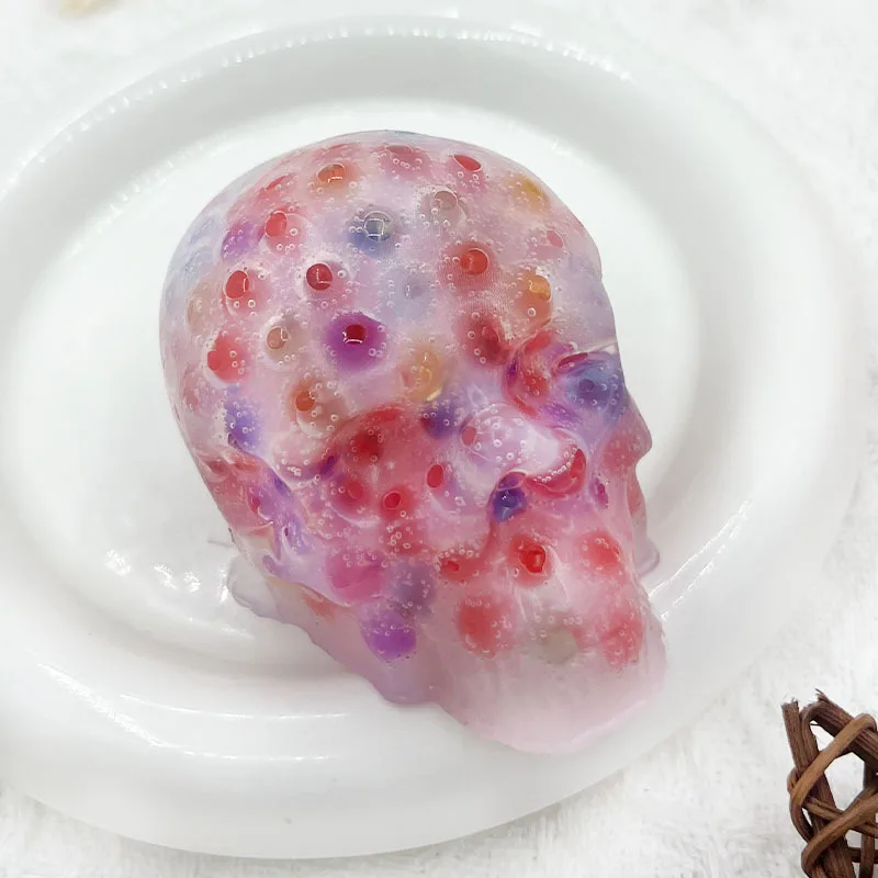 

Creative Novelty Funny Halloween Skull Squeeze Pimple Skull Squeeze Sensory Toys for Kids Adults Office Party Easter Boys Gift