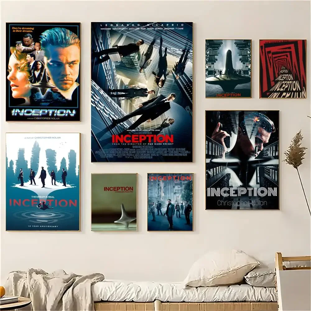 Inception Movie Sci‑Fi Thriller Poster Self-adhesive Waterproof Paper Sticker Coffee House Wall Decor living room