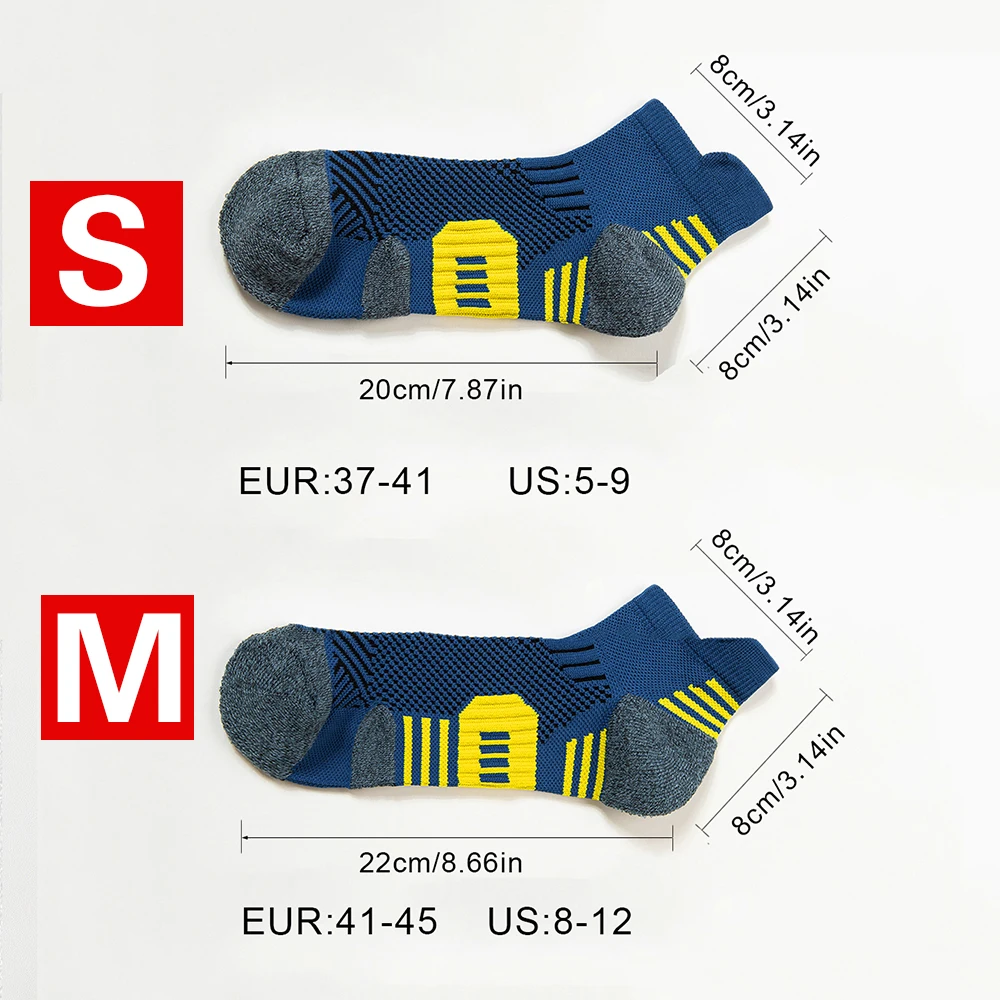 3 คู่ Professional กีฬาถุงเท้าผู้ชายผู้หญิงวิ่งมาราธอนถุงเท้าสําหรับ Man ฟิตเนสถุงเท้าสั้นถุงเท้าผ้าขนหนูหนากลางแจ้ง