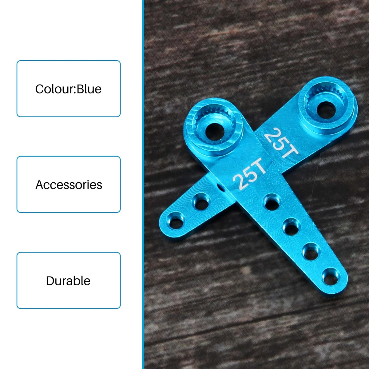 AT41 4PCS 37Mm 25T โลหะขยายพวงมาลัย Servo ARM Horn สําหรับ RC รถอะไหล่ Crawler,สีฟ้า