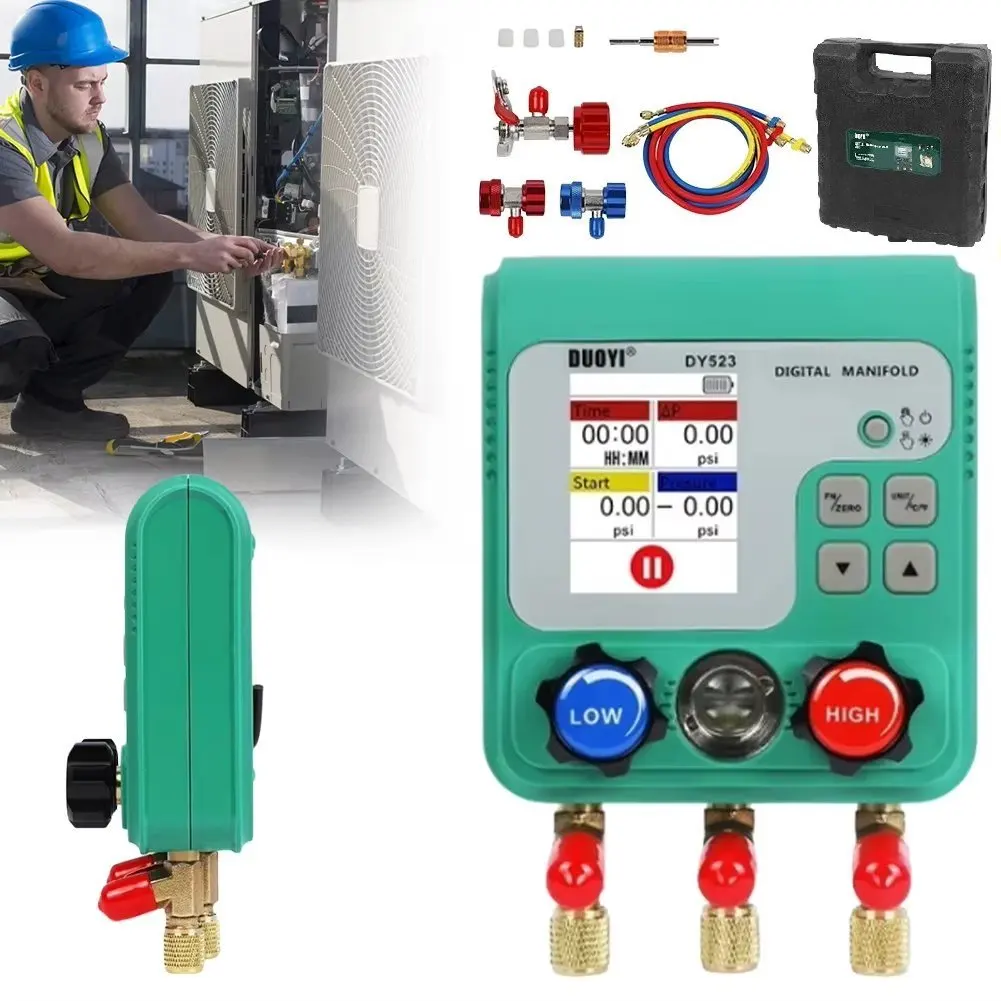 0-6000Kpa Koeling Manometer Digitale Vacuüm Drukspruitstuk Tester Meter Vacuümmeter voor HVAC Airconditioner Tool