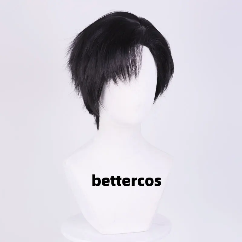 Alien Stage Anime Ivan Cosplay Black Sorrow Cosplay Black Wig Short Black Color Cos Wigs Heat Resistant Hair Wigs