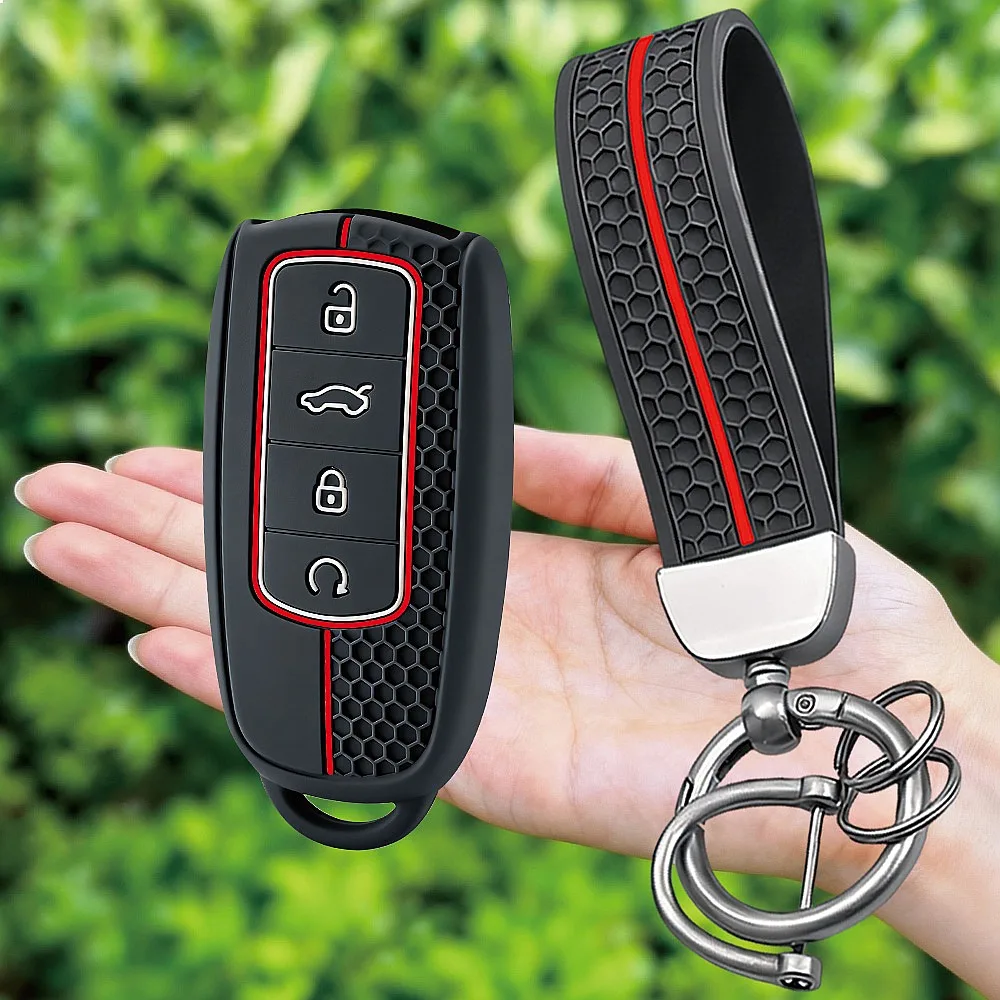 Silicone Car Key Fob Cover For Chery Tiggo 8 Pro 7 Pro 8 Plus Arrizo 5 3 Button Auto Key Shell