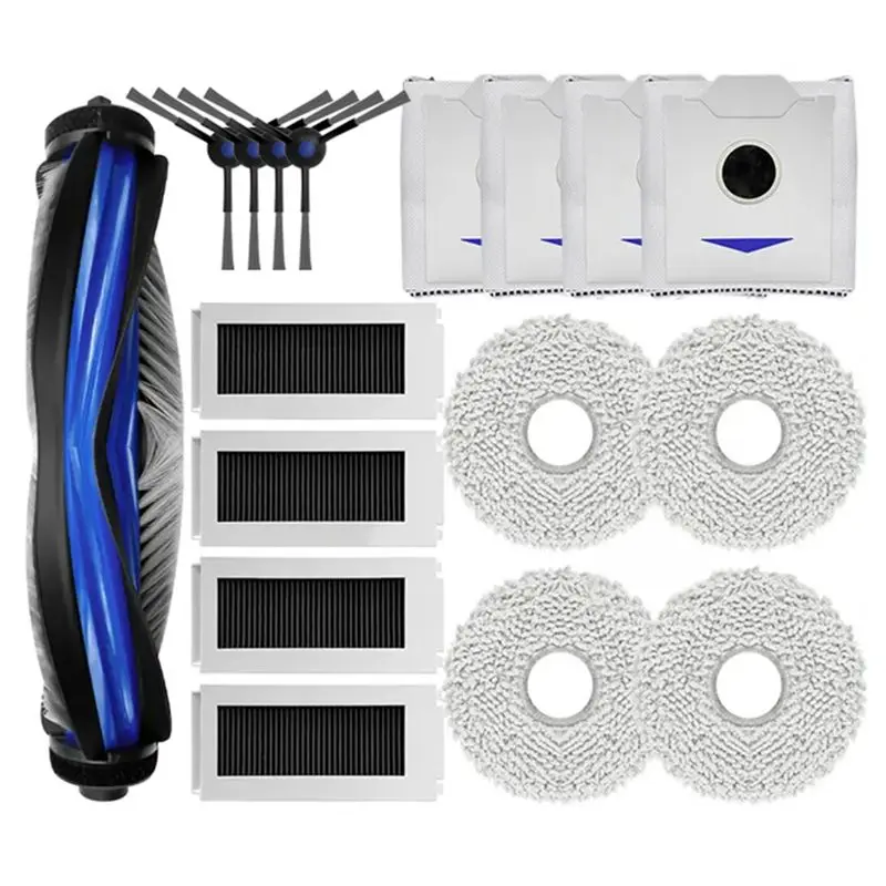 

Запасные части и аксессуары ABUL для Ecovacs Debot N30 Omni / N30 Pro Omni: основная и боковые щетки, HEPA-фильтр, тряпка для уборки, мешок для сбора пыли.