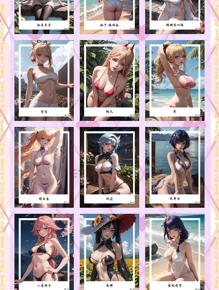 New Sweet Girl Diary Goddess Story Collection Card Anime Cute Girl Swimsuit Bikini SR PR Card Child Kids Toys And Hobbies Gift