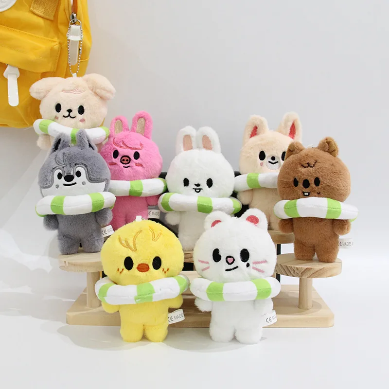 2026 Korean Wave New Cartoon Animal Swimming Ring Keychain Backpack Pendant Decoration Fan Support Gift Wholesale