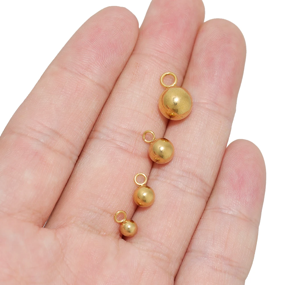 20 Stück Edelstahl-Kugelperlen, Anhänger für die Herstellung von Halsketten, DIY-Schmuck, Ohrringen, Armbändern und Zubehör. – Detail 4