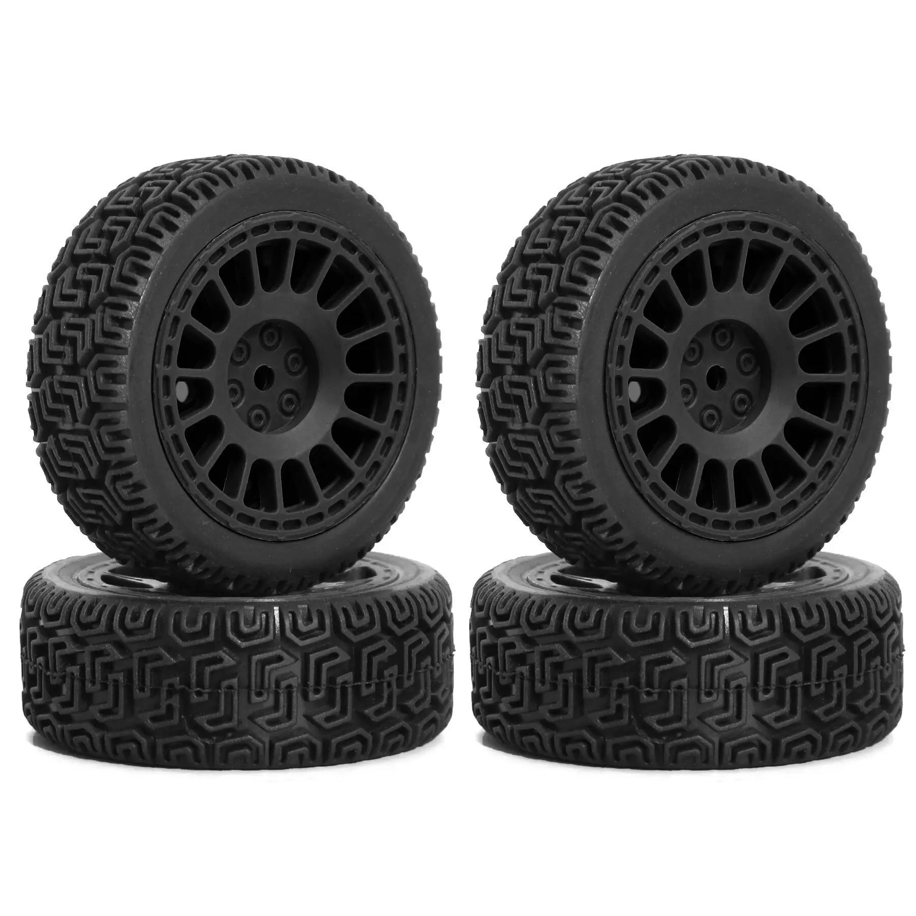 Pneus de rallye en caoutchouc à haute adhérence de 68mm, 4 pièces, pour Tamiya XV01 XV02 TT01 TT02 1/10 échelle RC, ensemble de mise à niveau de course de voiture