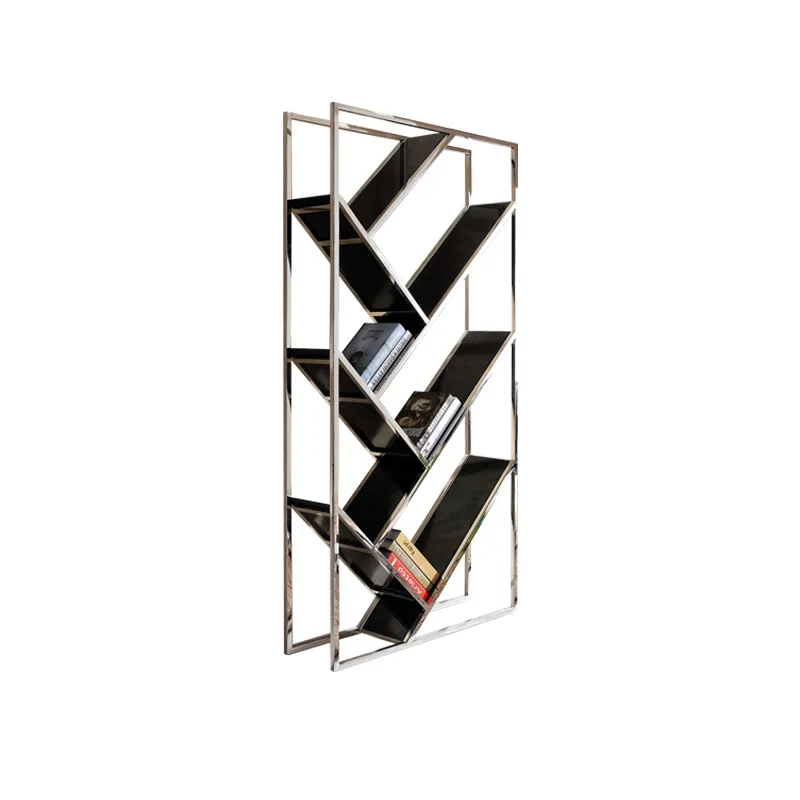 

Simple stainless steel floor-to-ceiling display rack display cabinet
