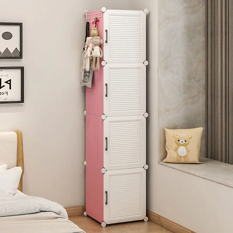 Modern Household Bedroom Furniture Folding Clothes Cabinets Multilayer Storage Locker Plastic Collapsible Dustproof Wardrobe