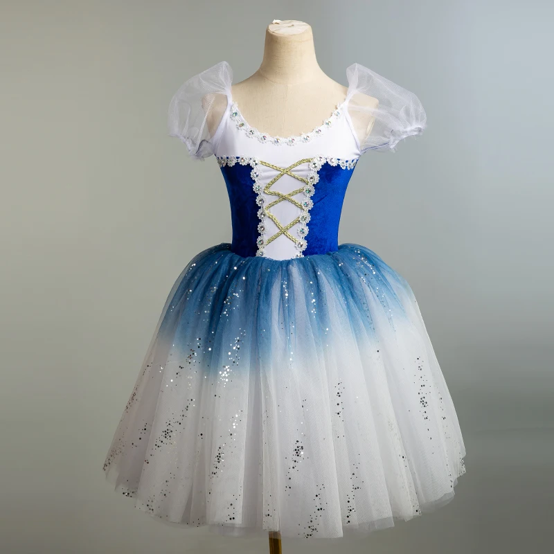 Children Adult Ballet Dress Competition Giselle Long Dress Professional Ballet Costume Long Tulle Leotards For Girls Tutu Skirt