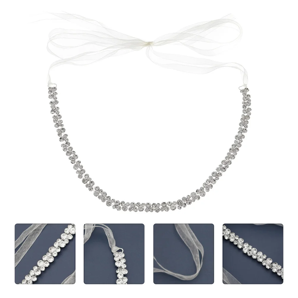

1Pcs Rhinestone Wedding Belt Silver Bridal Waistband Delicate Shining Crystal Waist Belt Dress Decoration Female Waistband