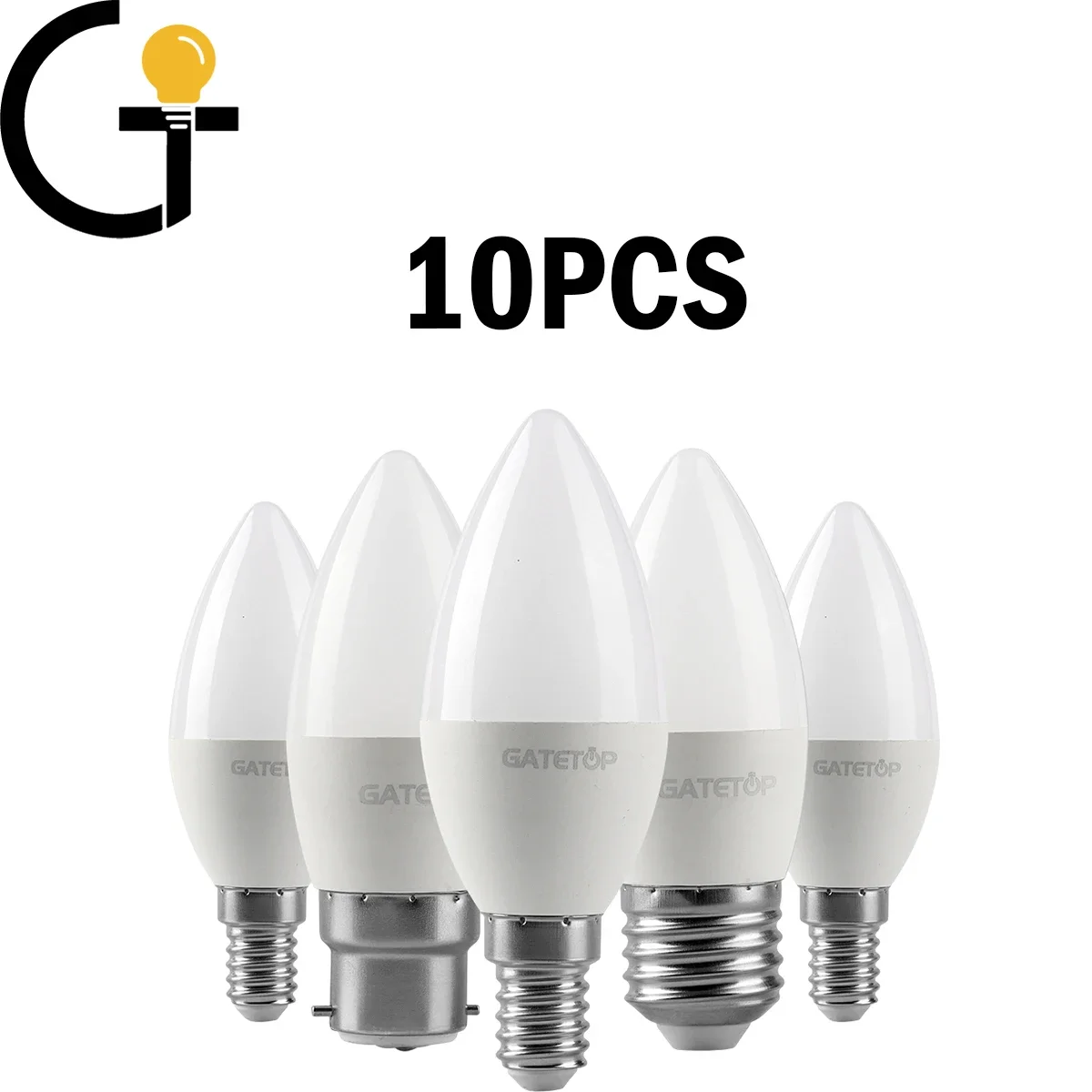 

10PCS 3W-7W 220V LED Bulb C37 E27/B22/E14 Warm White/Day White/Cold White No Flicker High Lumen Lamp For Home,Office,Classroom