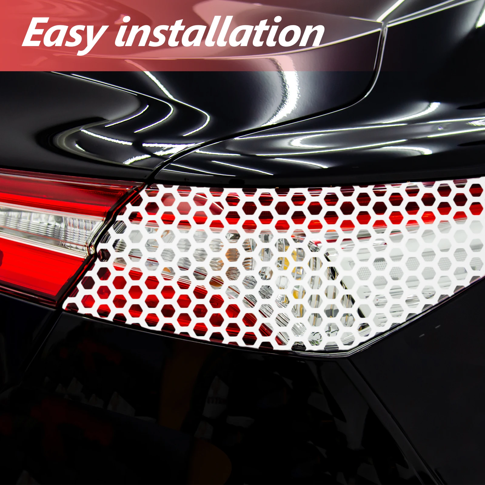 

Car Tail Light Sticker Honeycomb Pattern Rear Lamp Decoration Car Exterior Decals Stylish Quick Installation Durable