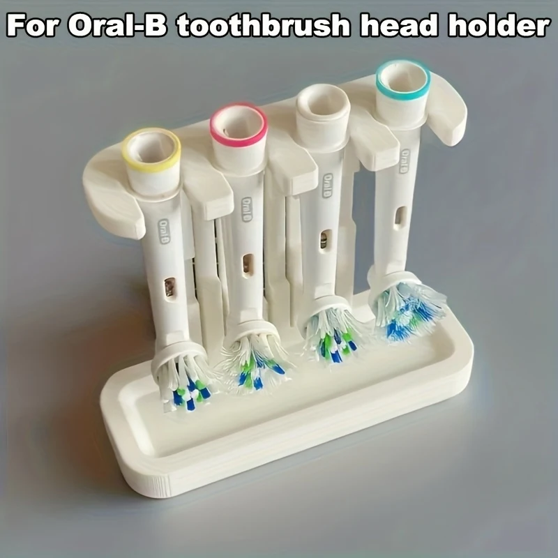 1Pc Toothbrush Draining Storage Rack Portable Simple Holder 3D Print Decor Stand Compatible with Oral-B Toothbrush Head