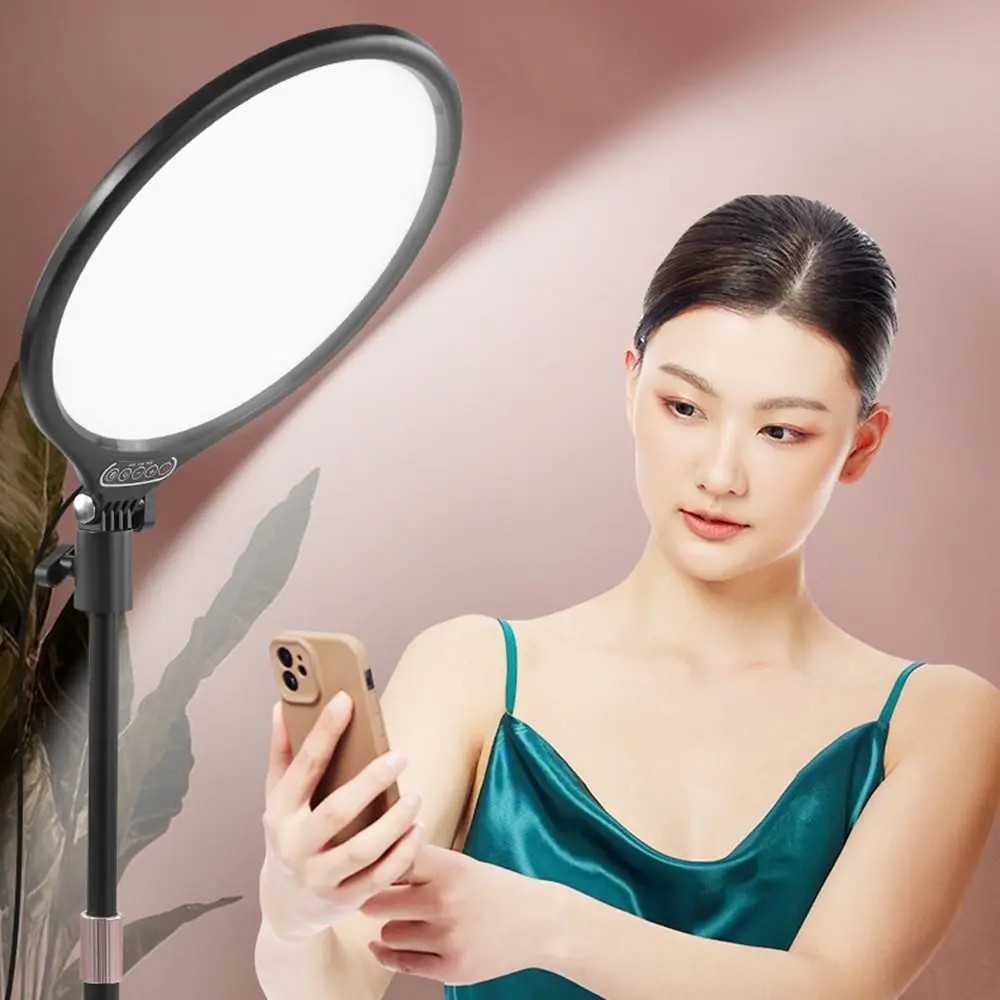 

3 Modes LED Selfie Light Large Diameter Adjustable Makeup Fill Light Height Control Sturdy Photography Lamp Internet Photo