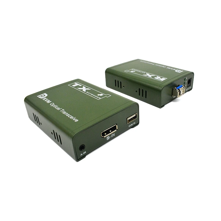 One Pair Non-compressed DP Fiber Optical Transceiver With USB 1080P Displayport KVM Extender