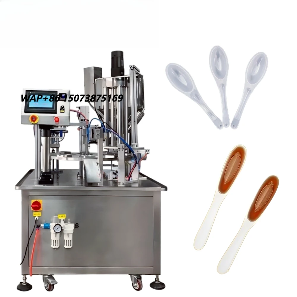 YB-FBJ2  Fully Automatic 2 Head Honey Spoon Filling and Sealing Machine Can Equipped Heating Stirring Device High Speed