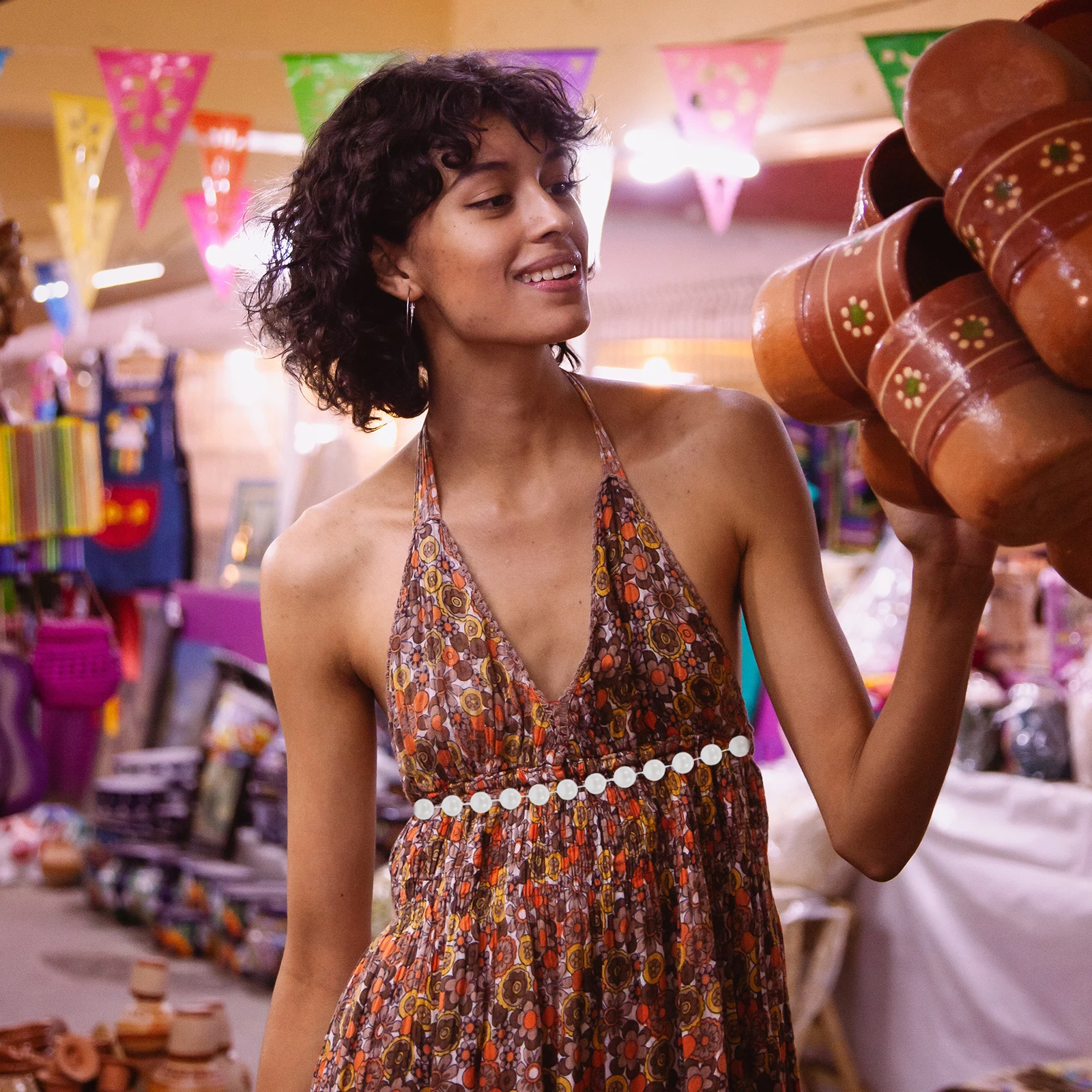 

1 Roll Smooth ABS Bead Chain Curtain Decor Pendant for Clothes Shop Tailor Store Interior Fashion Accessory Door Bead