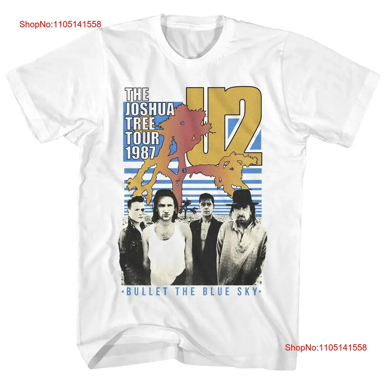 

Футболка Bullet The Blue SKY U2 Band, белая мужская футболка S 5XL ND808, винтажная стираная футболка с рисунком, слегка дышащая, унисекс, растянутая мода
