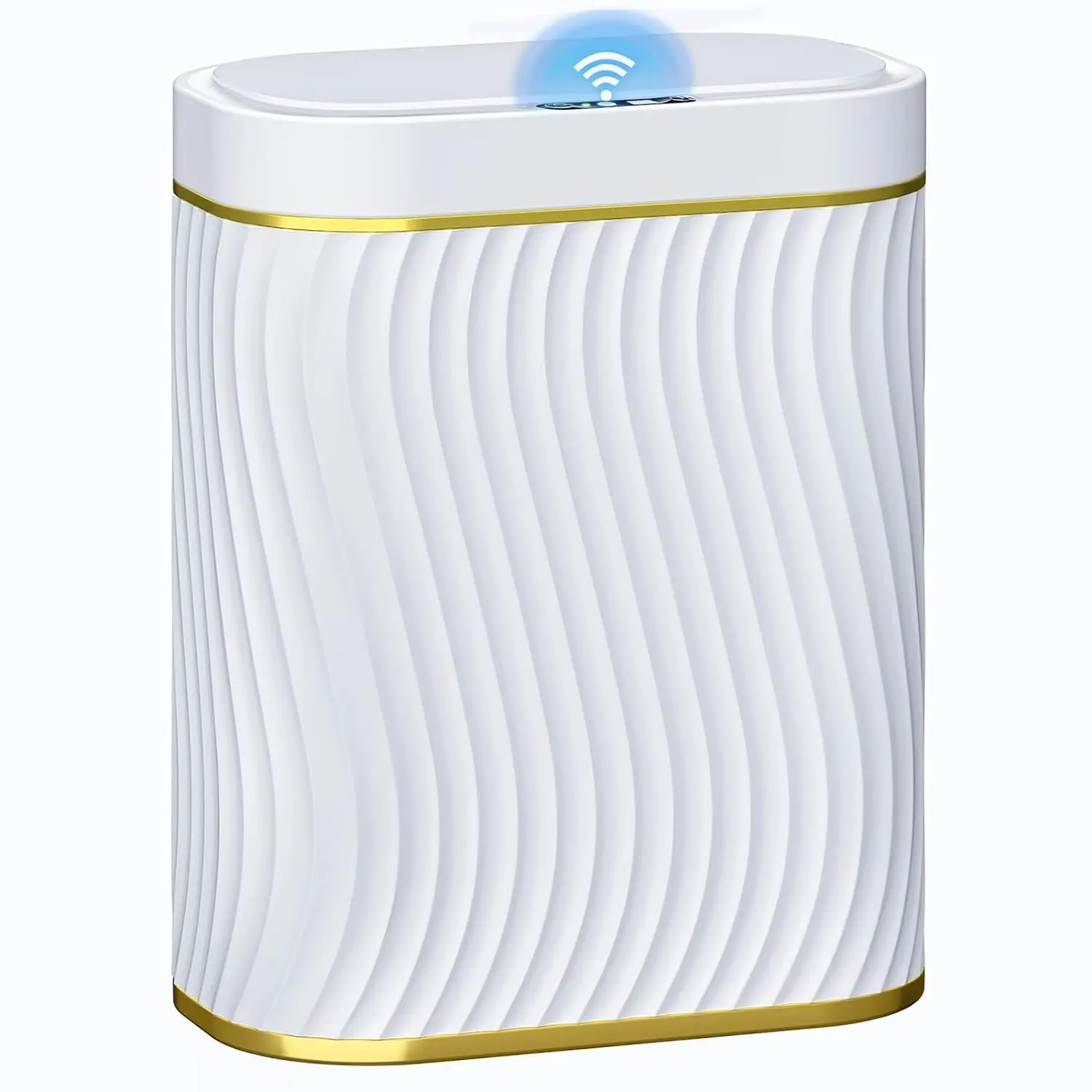 

Touchless Automatic Lid Small Trash Can, 2.6 Gallon Waterproof for Bathroom Bedroom Office