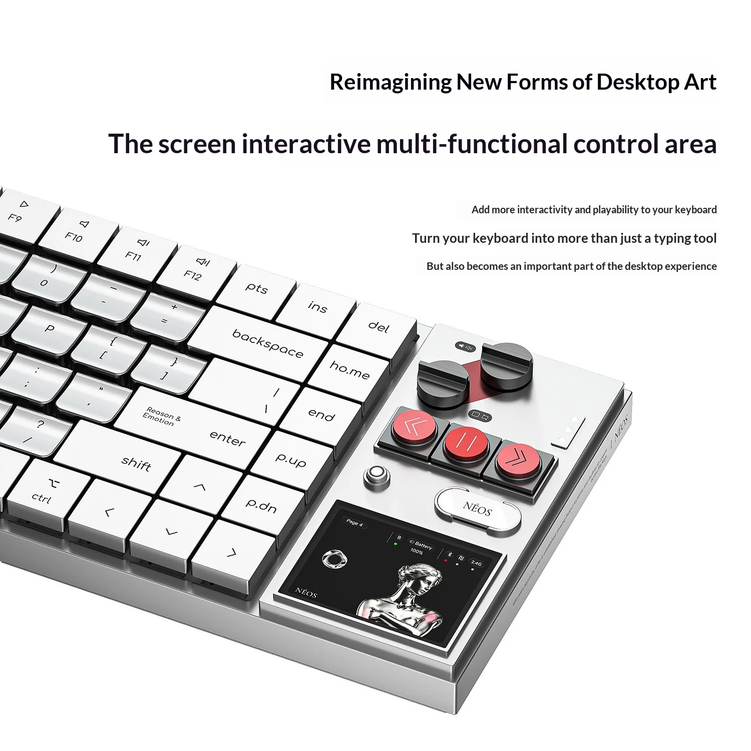AULA Neos75 75% Custom Mechanical Keyboard Full CNC Aluminum 2.3-Inch Screen Hot Swap Gasket RGB Linear Switch Gaming Keyboard