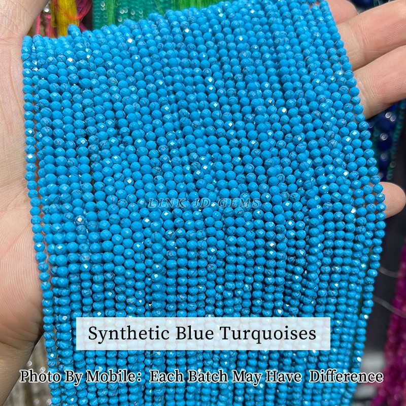 2 3 4mm Faceted Natural Stone Citrine Turquoise Amethyst Tiny Bead Loose Spacer Bead for Jewelry Making DIY Necklace Bracelet