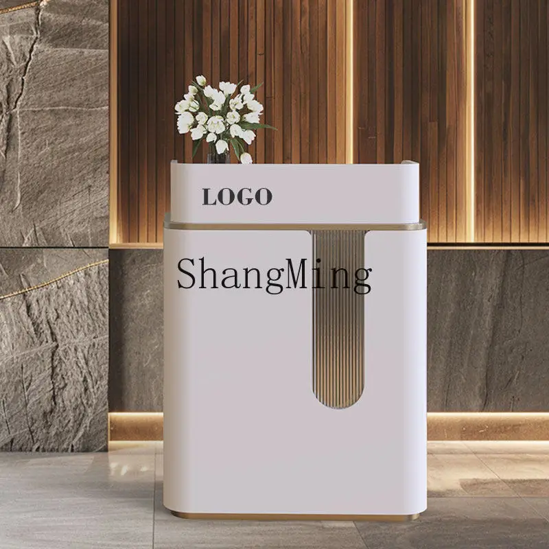 CL Welcome Desk Reception Desk Simple Modern Company Front  Restaurant Island Stainless Steel Corner Guide