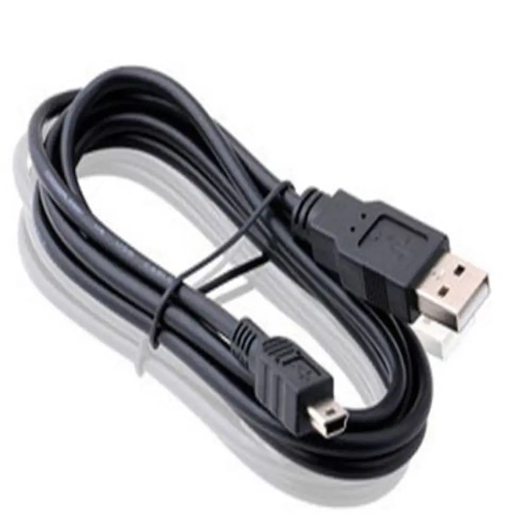 Charger Use Sync MP3 MP4 Mini Cable Black Male USB 2.0 A To 5 Pin B Adapter Cord