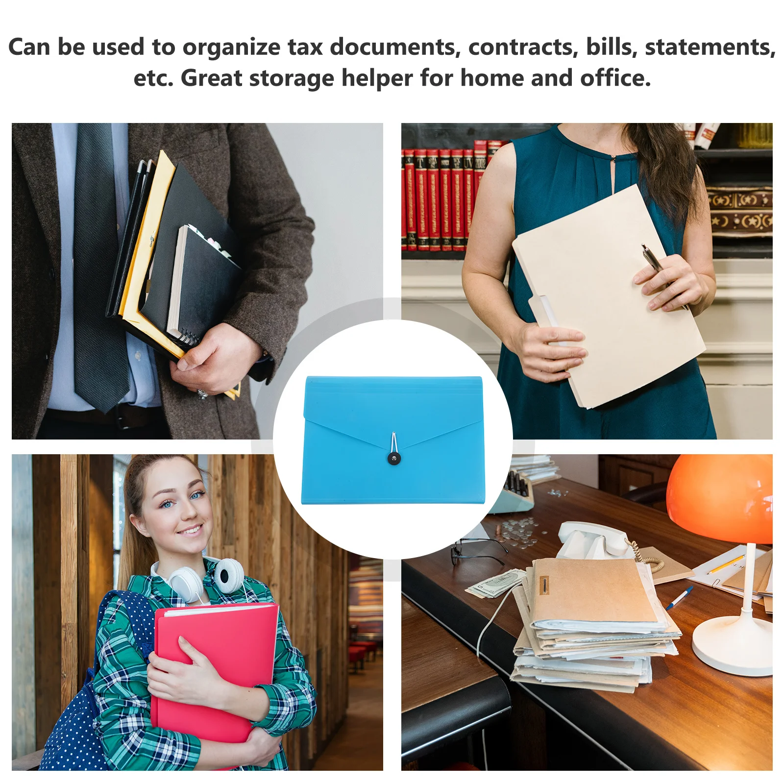 แฟ้มเอกสารแบบพับได้ แฟ้มจัดระเบียบเอกสาร ตัวแบ่งสีสันสดใส แฟ้มเอกสารหลายชั้น อุปกรณ์สำนักงาน ใบเสร็จรับเงิน