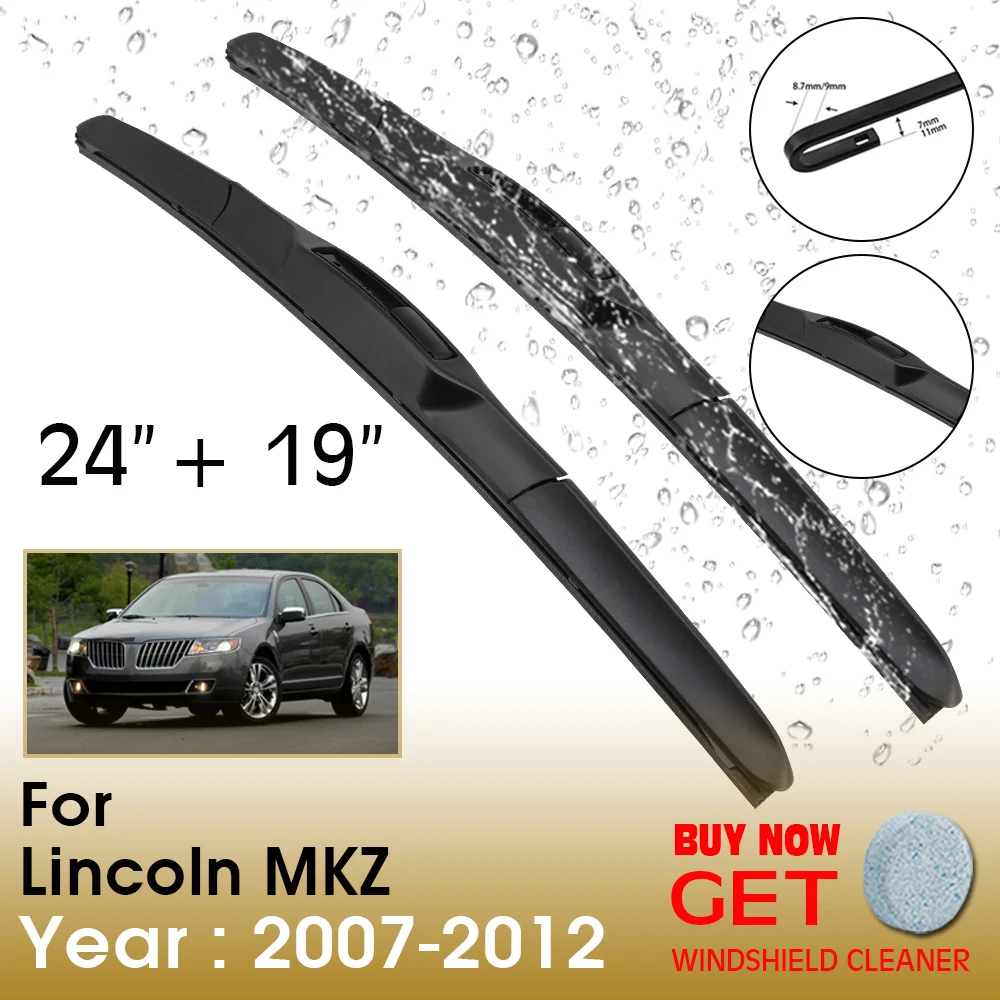 

Car Wiper Blade For Lincoln MKZ 24"+19" 2007-2012 Front Window Washer Windscreen Windshield Wipers Blades Accessories