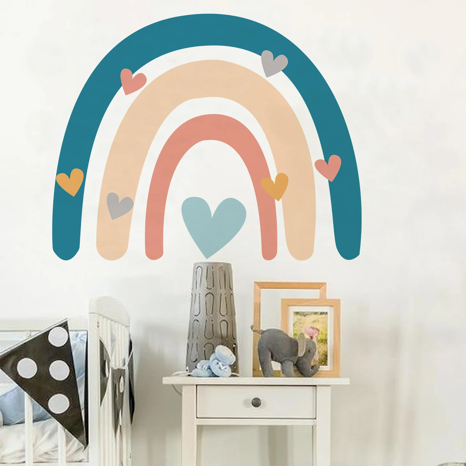 Cartoon Boho Rainbow Wall Sticker Wall Decals Home Decorations Color Mural Sticker Baby Living Bedroom Ornament Home Wallpaper