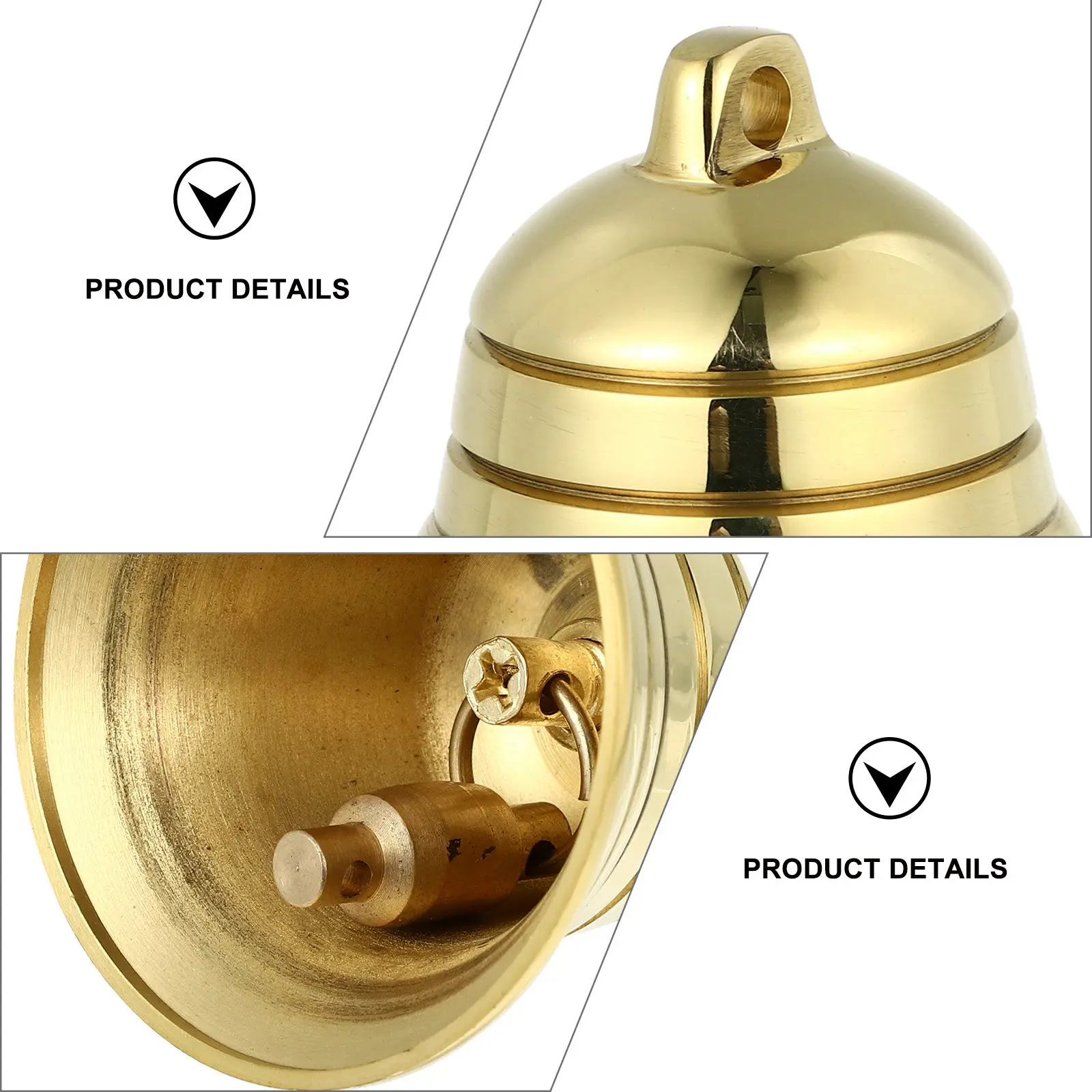 Copper Bell Hanging Ornaments Set of 2 Golden Vintage Bells for Room Decor DIY Gifts Retro Door Bell Pendant Crafts