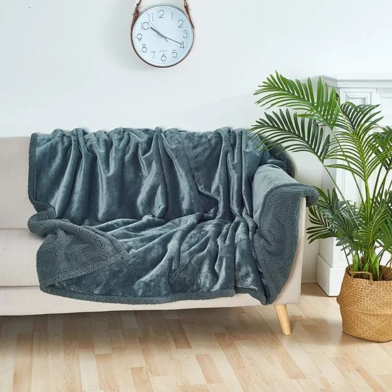 2025 New Luxury Rectangle Napping Blanket Waterproof Blankets for Couple, Throw Shaggy Warm Blankets Lovers Microfibre-Blanket