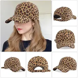 Casual Versatile Leopard Print Hat Sun Protection Velvet Corduroy Hat Sun Shading Duck Tongue Hat Girls