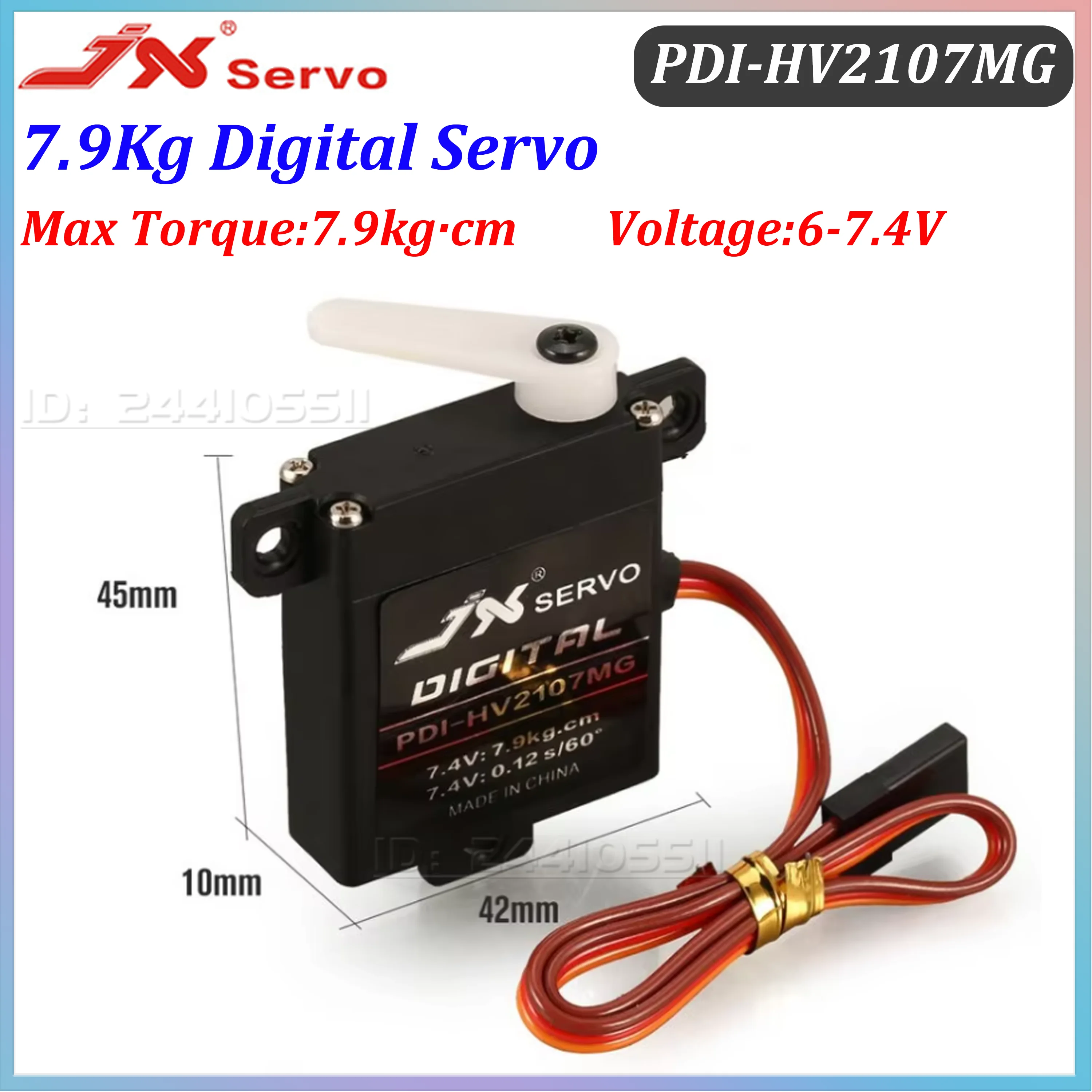 JX Servo PDI-HV2107MG Mini Digital Servo 7.9KG Torpue Steering Metal Gear Servo Motor for RC FIXEDWING Airplane Toy Model Parts