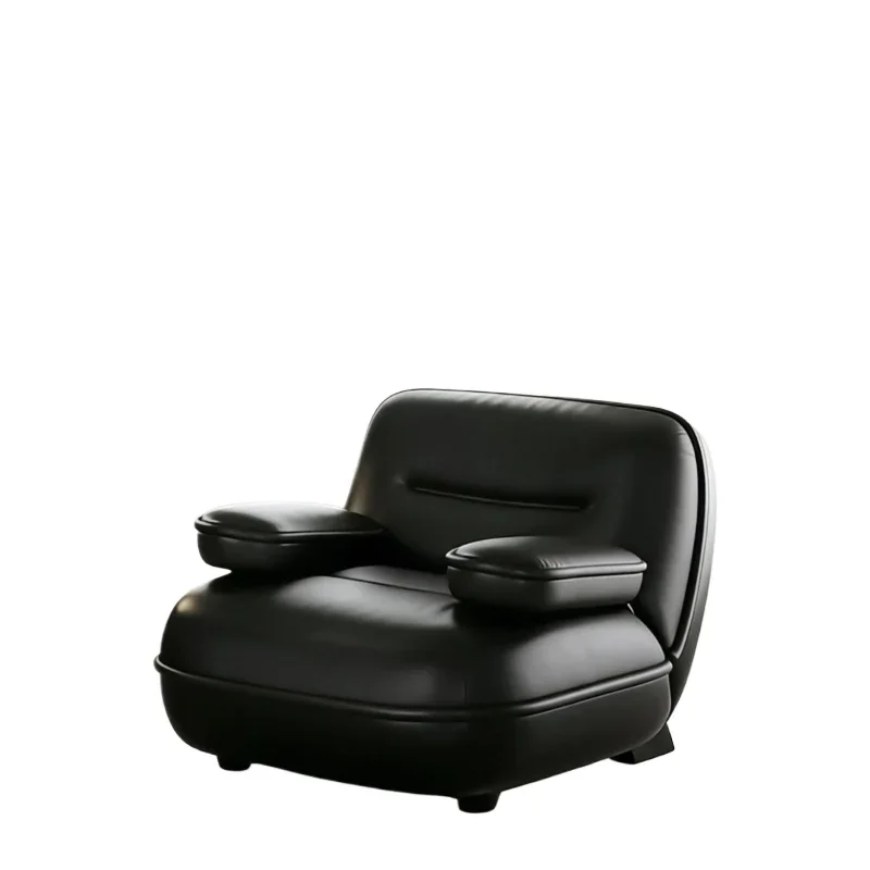 Italian single sofa chair, light luxury and high-end medieval leather living room lazy designer casual single chair