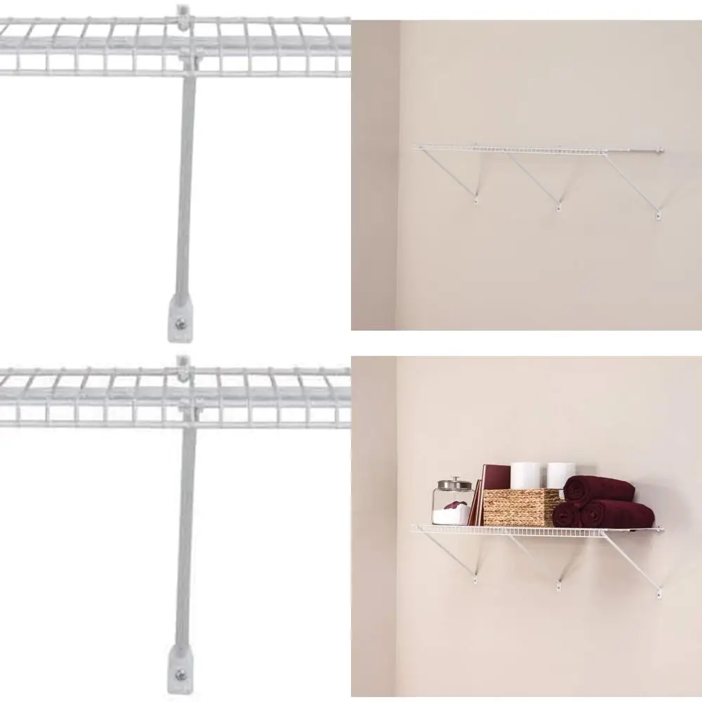 

White 4-Foot Ventilated Wire Shelving Kit, 16-Inch Depth, Multi-Purpose Use