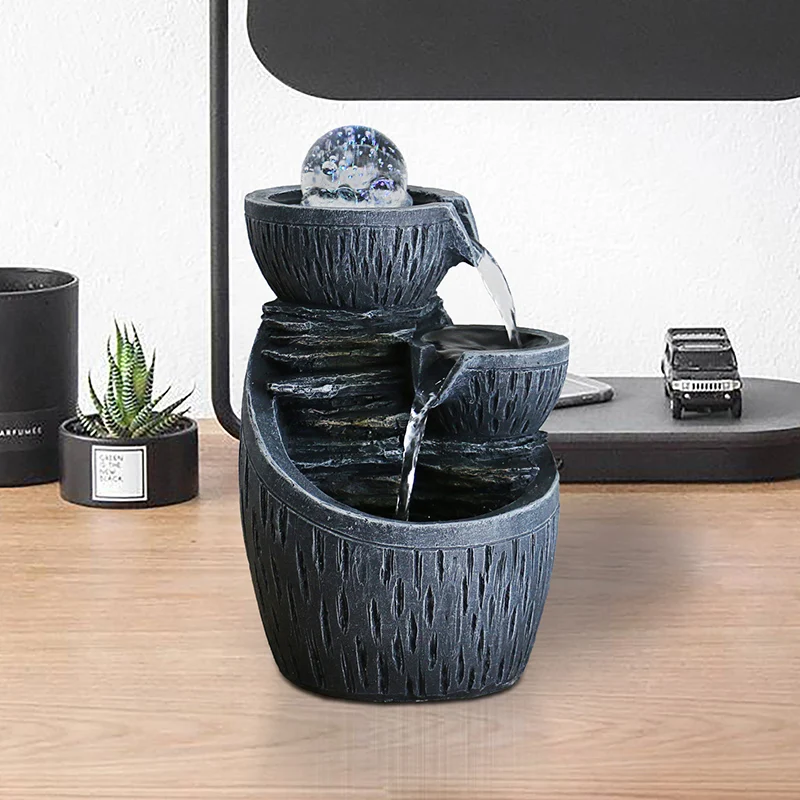 Indoor Outdoor Relaxation Water Sound Zen Decor Meditation Desktop and Tabletop Fountain With Lucky Ball for Home