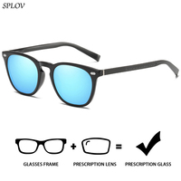 SPLOV Rectangular Frame Prescription Sunglasses Professional Customized High-definition Lenses Polarized Myopia Glasses