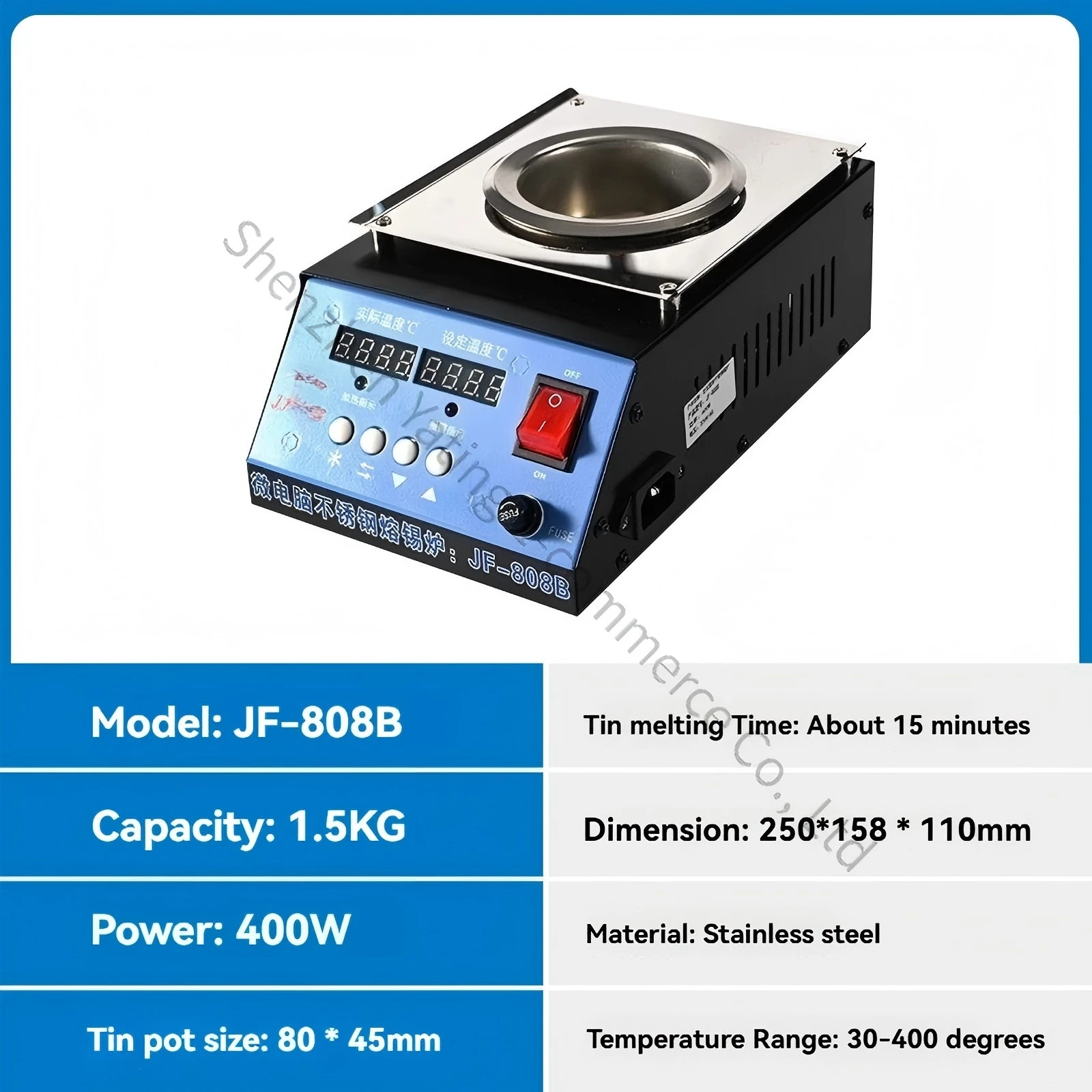 1PC Solder Pot Tin Melting Furnace Thermoregulation Soldering Desoldering Bath 50mm to 350mm 30~400 Degree Adjustable