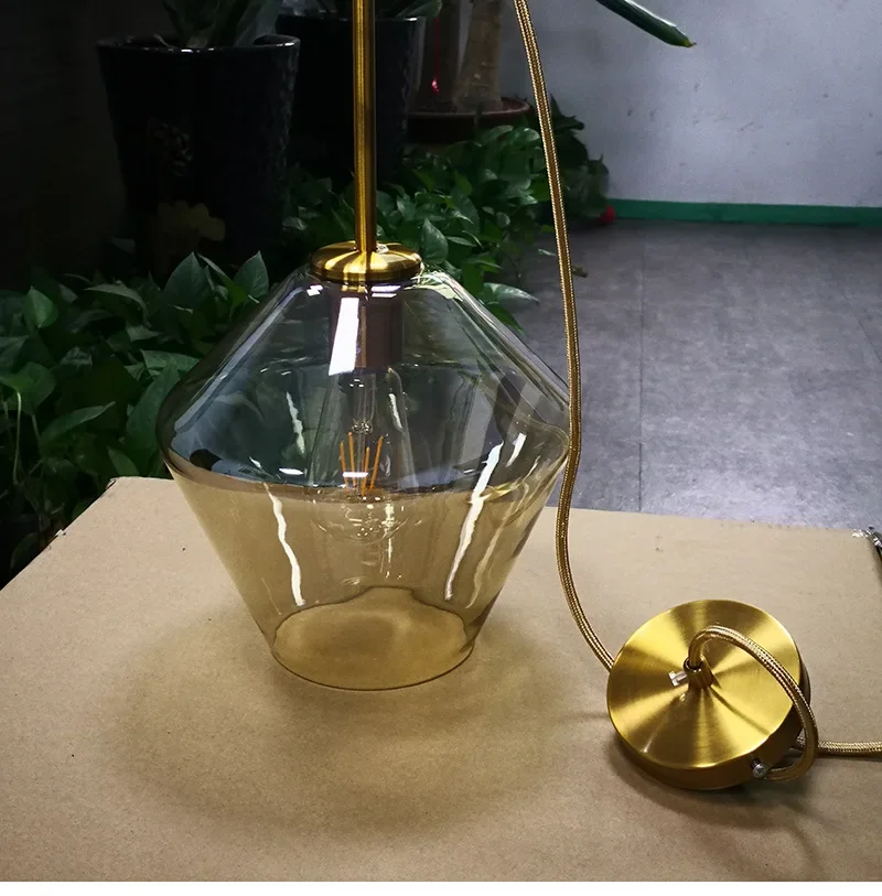 Modern Champagne Gin Cup Ceiling Chandeliers Cafe Bar Tea pendant light living room restaurant bar hanging lamp exhibition hall