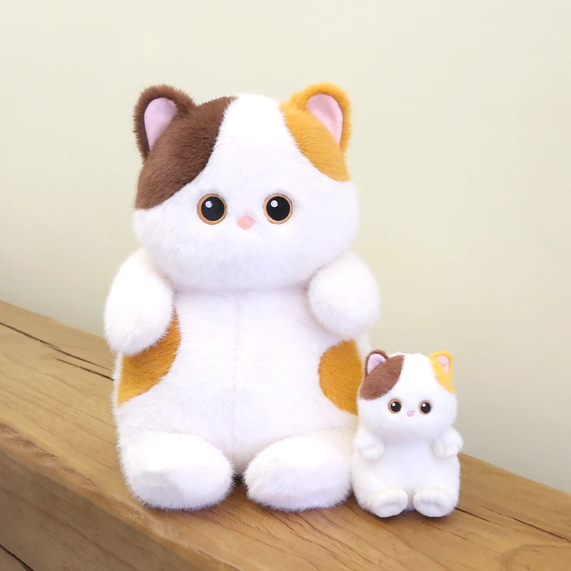 Juguetes de peluche de gato dulce adorables de 15-40cm, animales de peluche esponjosos, muñecos de gatito redondos suaves y gordos para niños y niñas, regalos para decoración del hogar