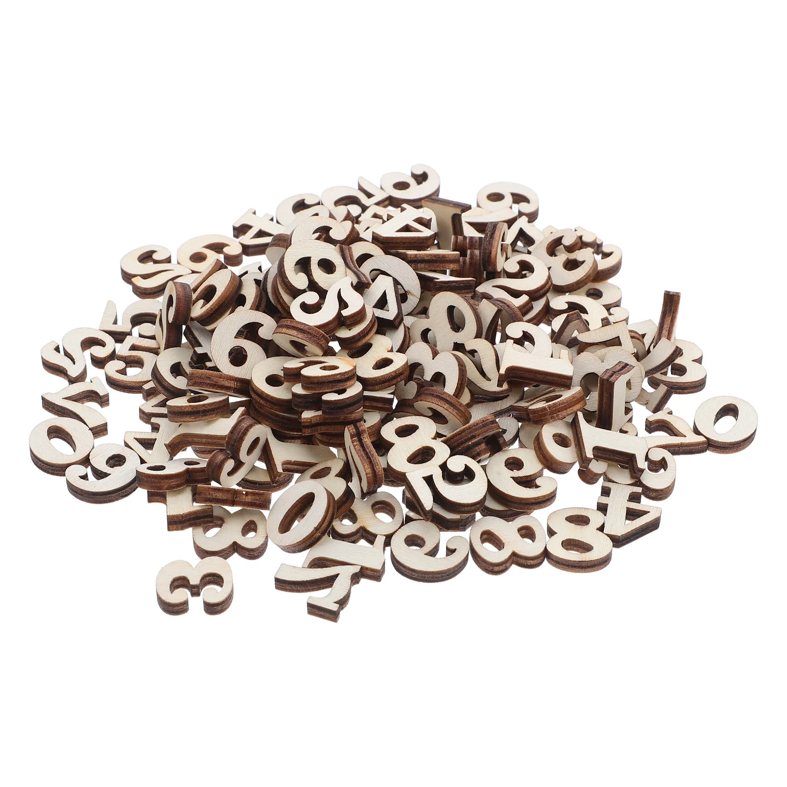 400 قطعة أرقام خشبية تعليمية طبيعية غير مكتملة 0-9 رقائق خشبية صغيرة لتقوم بها بنفسك الحرف سكرابوكينغ مشاريع فنية للديكور المنزلي