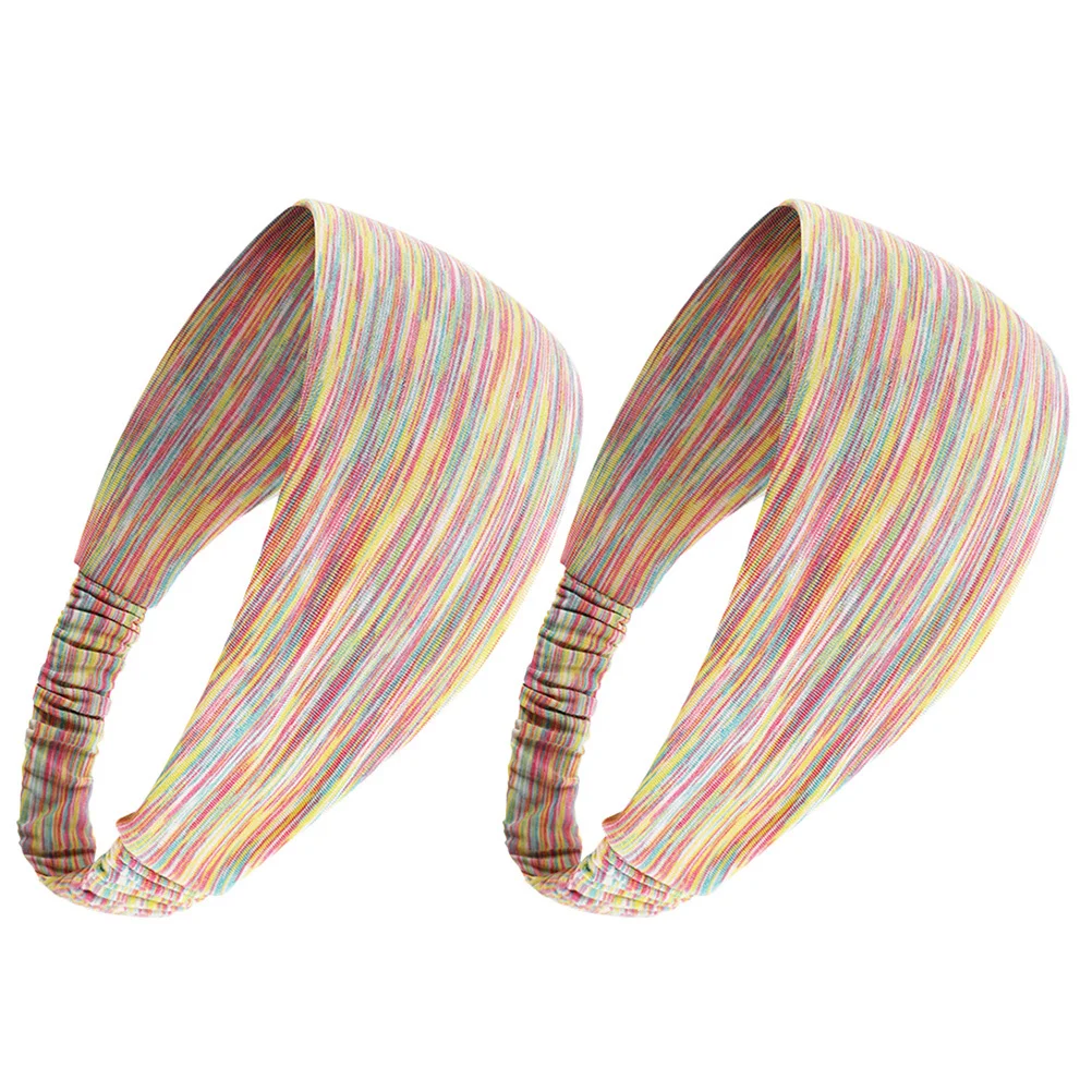 

2Pcs Sweatbands Headbands Made of Premium Chinlon Ice Silk Breathable Comfortable Stretchable for Makeup Spa Yoga