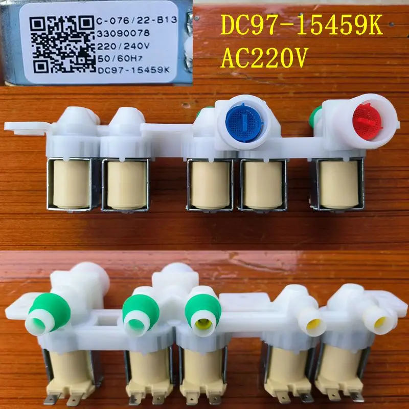 

Electric Water Inlet Solenoid Valve DC97-15459K For Samsung Drum Washing Machine 220V C-076-19-B13 Five-head Washer Parts