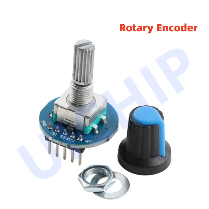 2PCS Rotary Encoder Module Brick Sensor Development Round Audio Rotating Potentiometer Knob Cap EC11