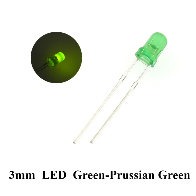 20/50/100 Pçs/lote 3mm Diodo LED F3 Branco Prussiano Verde Esmeralda Vermelho Azul Amarelo Laranja Rosa Roxo DIY Diodo Emissor de Luz