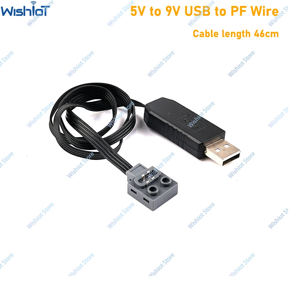 

MOC 5V to 9V Wire Micro USB to Power Functions Connector Adapter Cable Building Blocks Charging Line Technical Parts 46cm Length