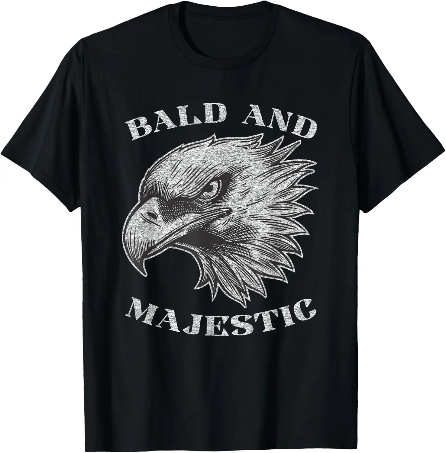 Men's Graphic Print T‑Shirt Casual Short Sleeve Crew Neck Tee Shirts, Soft Cotton Breathable Daily Summer Tops For Men Outdoor Streetwear Apparel Funny Bald Guy Man Majestic Saying | Balding Humor Gag T-Shirt